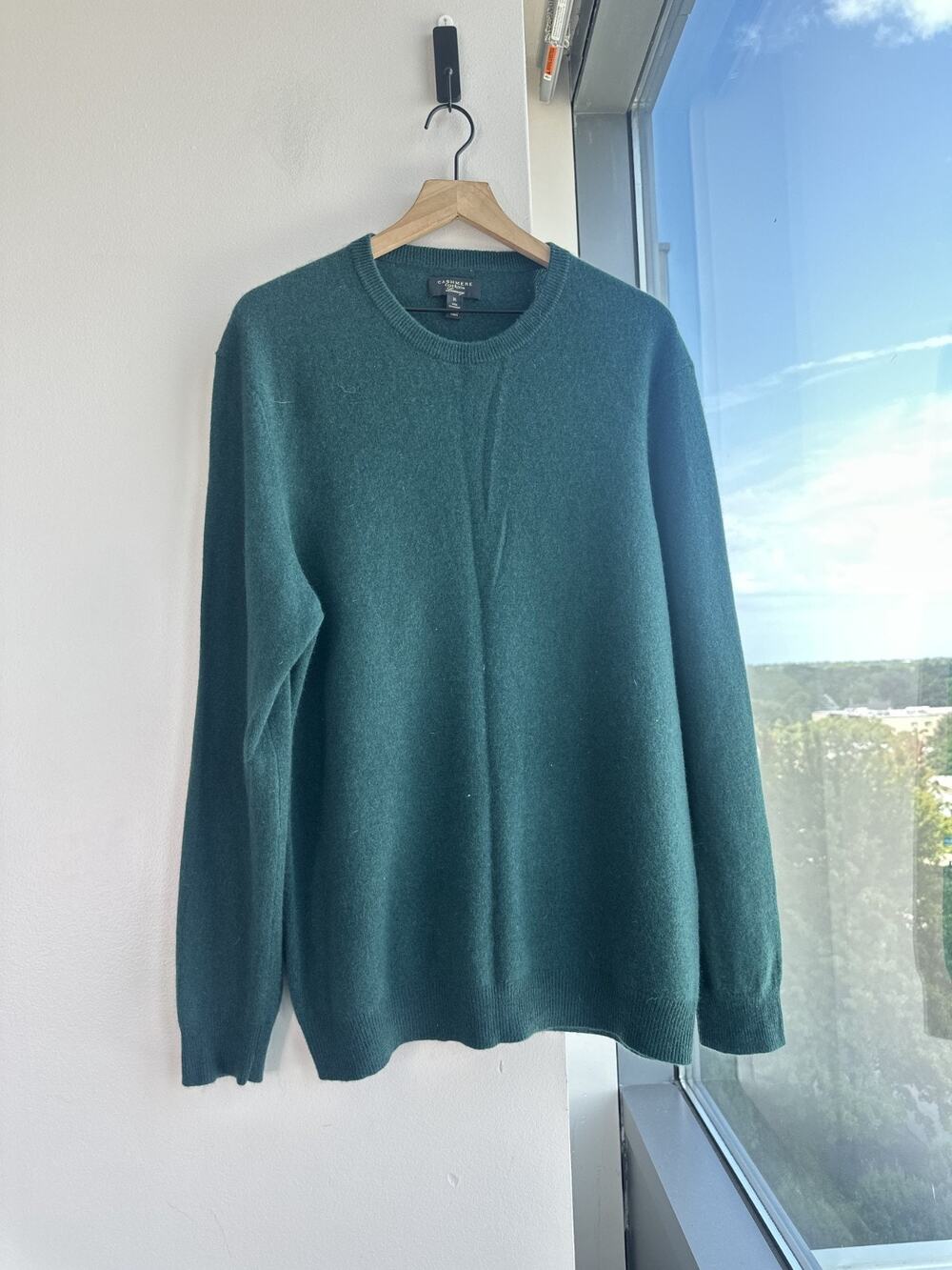 Club Room Luxury 100% Cashmere Dark Green Mens Crewneck Sweater Sz XL